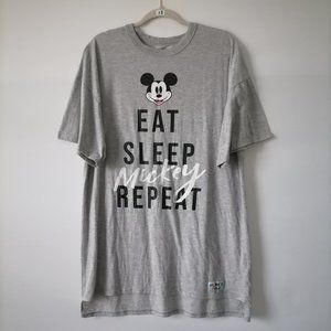 Disney Mickey & Friends Womens Light Heather Gray Short Sleeve Sleepshirt Size M